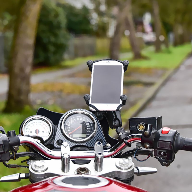RAM Mounts X-Grip Large Phone Mount with Handlebar U-Bolt Base RAM-B-149Z-A-UN10U with Short Arm for Motorcycle, ATV/UTV, Bike - Image 4